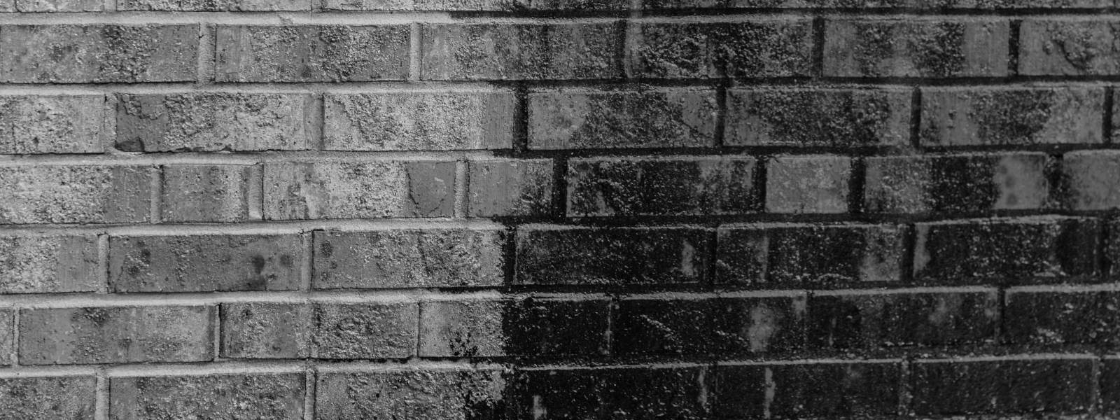 Brick or stone wall pressure washing