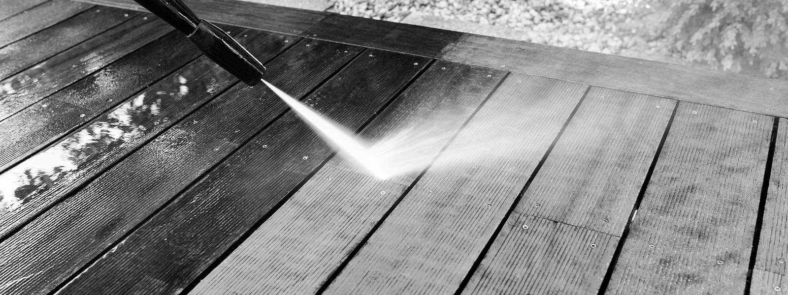Pressure washing timber or composite decking